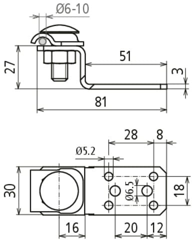 Dehn & Söhne Anschlusslasche 377100 Z-form Al