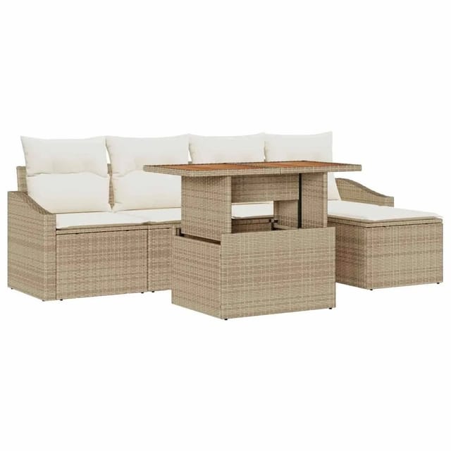 Garten Essgruppe Mit Kissen Beige, Creme Vidaxl