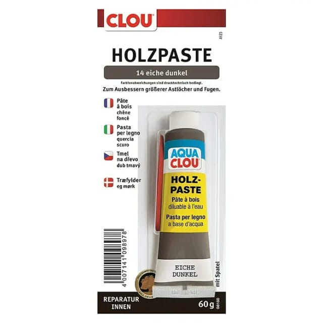 Clou Aqua Holzpaste (Eiche Dunkel, 60 g)
