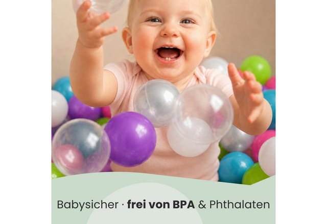 LittleTom Bällebadbälle Ø 5.5 cm 200 Stück Pink Lila Türkis Braun Grau Weiß Transparent