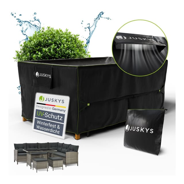 Juskys Gartenmöbel Abdeckung CoverSafe Pro 180 x 120 x 75 cm