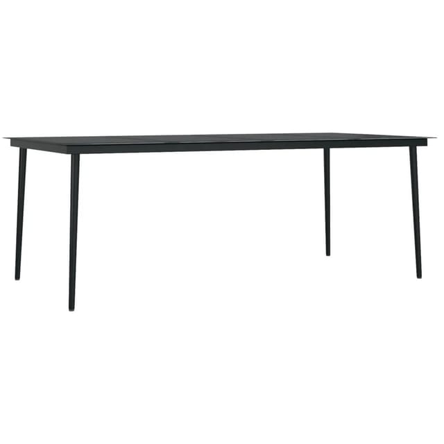 vidaXL Garten-Esstisch Schwarz 200x100x74 cm Stahl und Glas 3100108