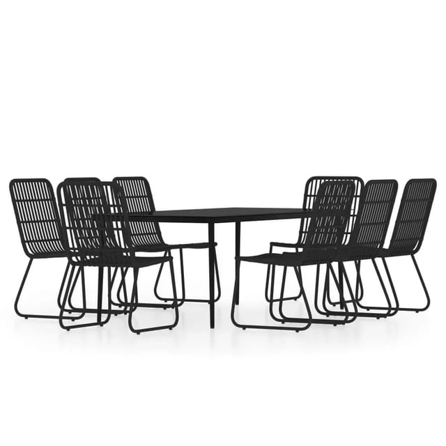 vidaXL 9-Tlg Garten-Essgruppe Schwarz 3099184