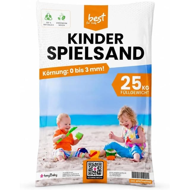 best for kids Spielsand 50 kg Gewaschener Quarzsand für Sandkasten