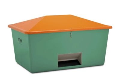 CEMO Streugutbox 2200 Liter mit Entnahme grün/orange