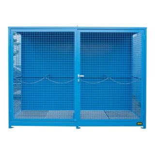 Bauer Südlohn Gasflaschen-Container GFC-1 (Gitterrostboden), lackiert, Lichtblau