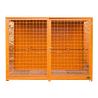 Bauer Südlohn Gasflaschen-Container GFC-1 (Gitterrostboden), lackiert, Gelborange