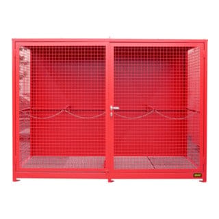 Bauer Südlohn Gasflaschen-Container GFC-1 (Gitterrostboden), lackiert, Feuerrot