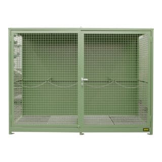 Bauer Südlohn Gasflaschen-Container GFC-1 (Gitterrostboden), lackiert, Resedagrün
