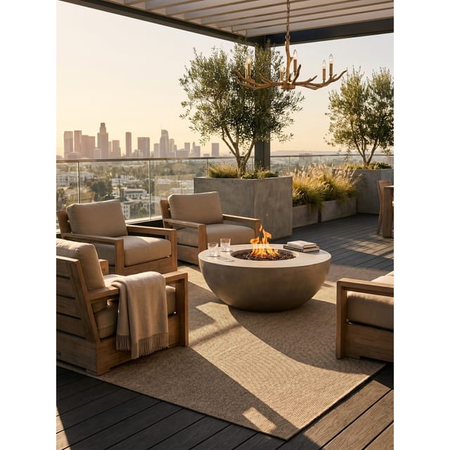 Teppich Outdoor KASBERG in Beige, im Vintage-Stil, 140 x 200 cm
