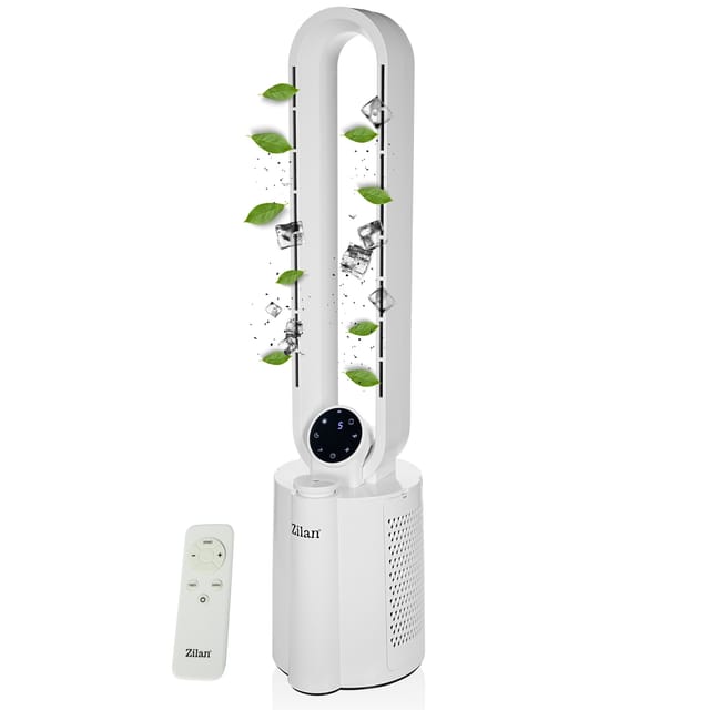 Zilan Turmventilator mit Luftbefeuchter Fernbedienung 12 Stufen Timer