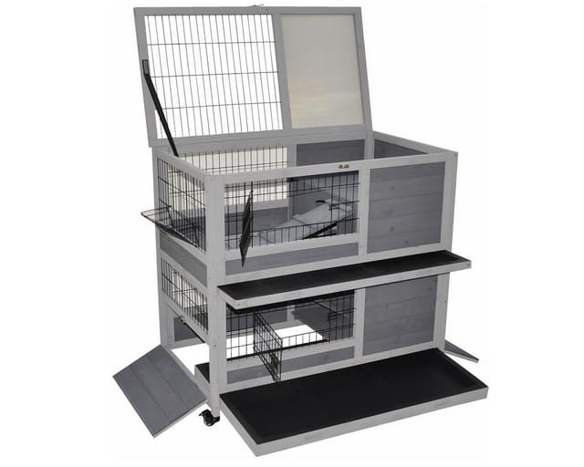 Nanook Indoor Kleintierstall Belinda grau 90 x 53 x 95 cm
