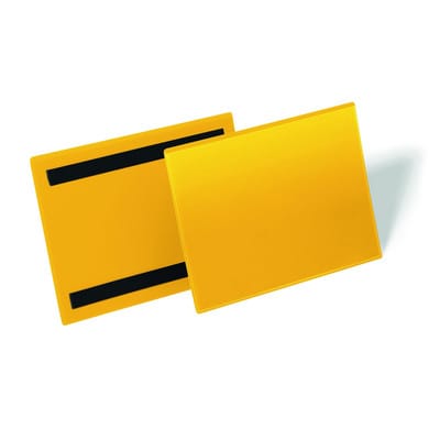 Magnetische Kennzeichnungstasche, gelb, DIN A5 quer, 50 Stück