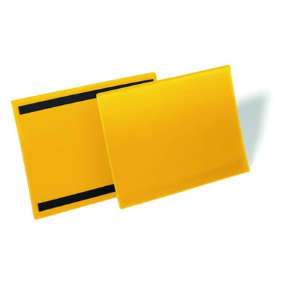 Magnetische Kennzeichnungstasche, gelb, DIN A4 quer, 50 Stück