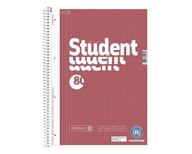 Kollegblock Student, A4, kariert, 70g, 106783201, 80 Blatt, 4-fach gelocht