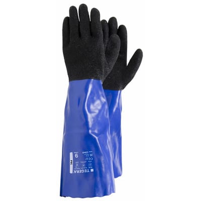 Chemikalienhandschuhe TEGERA 12945, Kat. III, blau/schwarz, Gr. 9