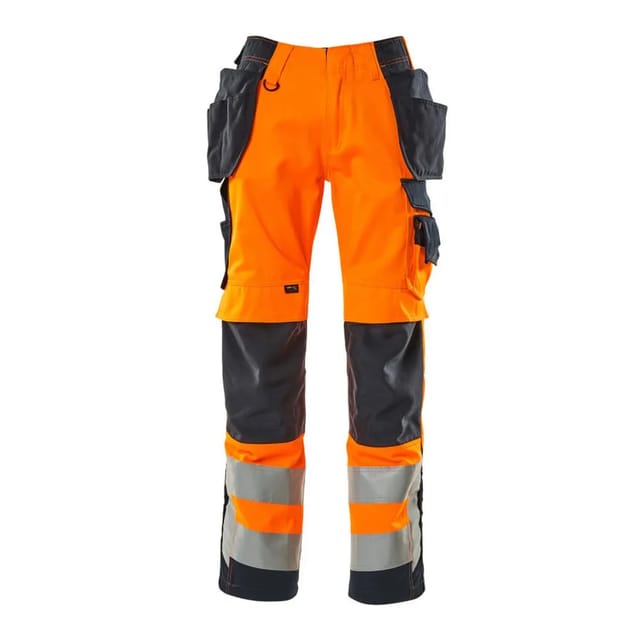 Wigan Hose mit Hängetaschen SAFE SUPREME, hi-vis Orange/Schwarzblau, Größe 90C51