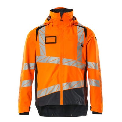 Hard Shell Jacke ACCELERATE SAFE, hi-vis Orange/Schwarzblau, Größe 4XL