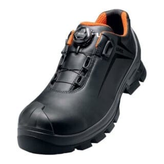 2 MACSOLE® Halbschuhe S3 65311 schwarz/orange, Weite 10, Größe 46