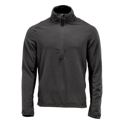 22703-639 Microfleece Pullover mit kurzem Reißverschluss, anthrazitgrau, 3XL