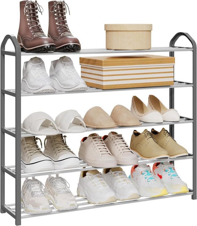 Woltu Schuhregal, 1-tlg., mit 5 Ablagen für 20 Paare Schuhe,XXL Ständer Regale