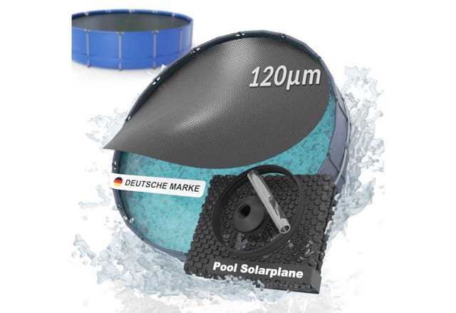 Planenfux® Solarabdeckplane Solarplane Pool rund schwarz 120µm Solarfolie Poolabdeckung, Ø 400 cm: Solarfolie Pool rund 400cm aus UV-beständiger 120µm PE-Folie