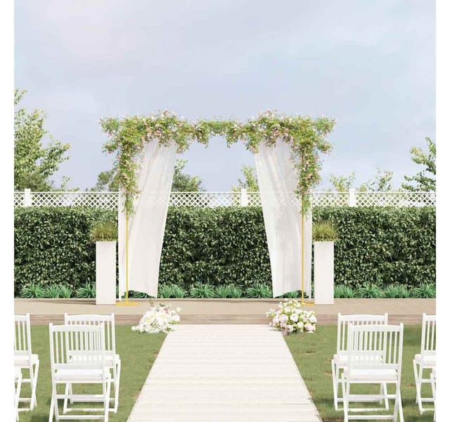 vidaXL Pergola Hochzeitsbogen Gold 338 x 35 x 300 cm Stahl, (1-tlg)