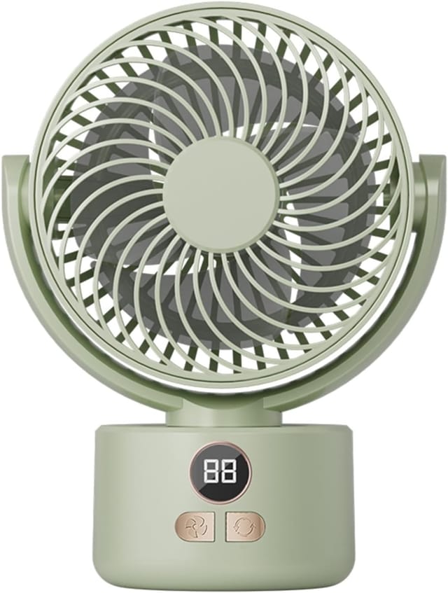 Usb-tischventilator Mit 3 Geschwindigkeitsstufen, 140° Verstellbarer Neigung Und Oszillation, Geeignet Für Zuhause, Büro Und Camping, Hellgrün