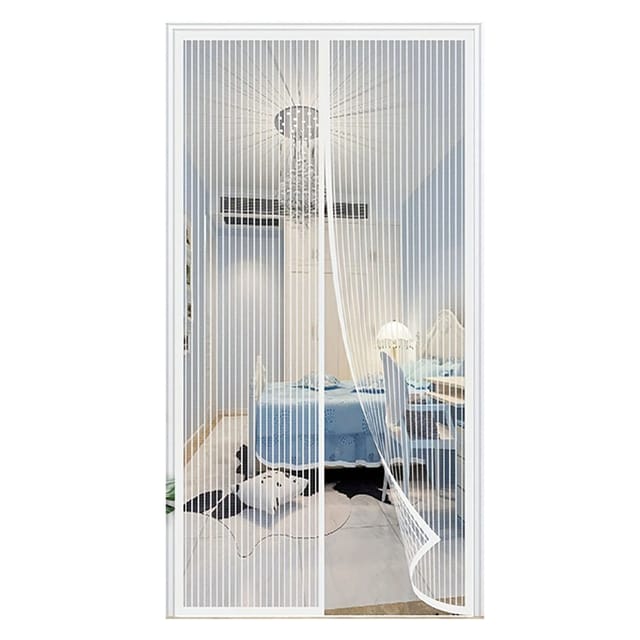 Magnetisches Moskitonetz Für Türen, 90 X 210 Cm, Ideal Für Balkon, Wohnzimmer, Außenbereich, Schiebetüren Usw., Weiß
