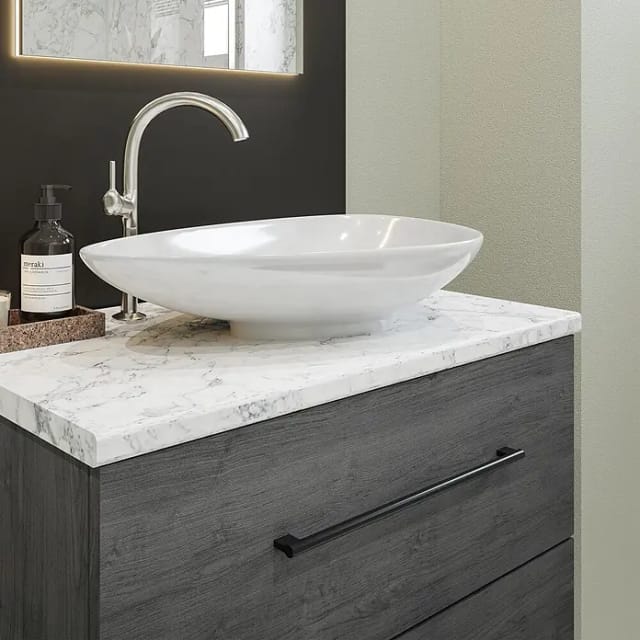 Wetwall Waschtischplatte Vanity HPL (150 x 60 x 2,8 cm, White Marble)