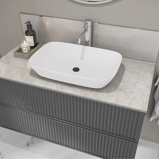 Wetwall Waschtischplatte Vanity Compact (150 x 60 x 1,2 cm, Himalayan Marble)