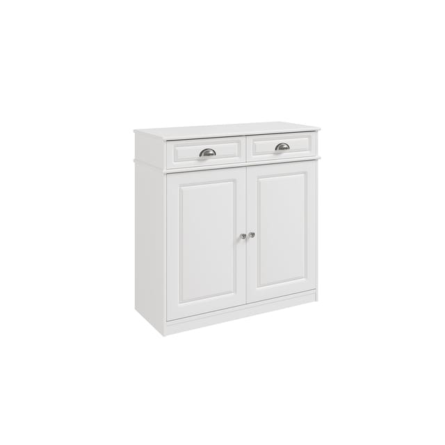SoBuy Sideboard mit 2 Schubladen Schuhschrank Schuhkommode 80x82x35cm Weiß FSB104-W