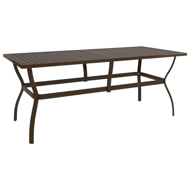 DELUKE Gartentisch TOmmI Braun 190x80x72cm Stahl Outdoortisch Bistrotisch Terrassentisch