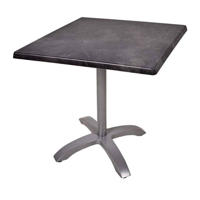 DELUKE Bistrotisch KATJA 80x80cm Quadratisch Schwarz Holz Cafétisch Bartisch Gartentisch Outdoor-Esstisch