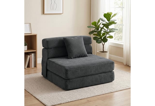 HOMCOM Floor Chair Polyester 100L x 76B x 62H cm Dunkelgrau