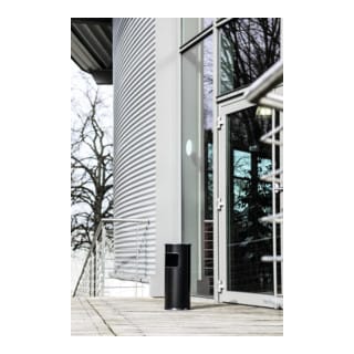 Durable Papierkorb metall mit Ascher Schwarz 17l