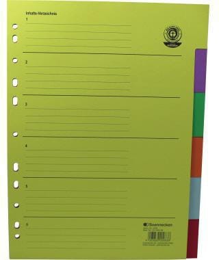 Soennecken Register 1528 DIN A4 blanko volle Höhe Recycling farbig