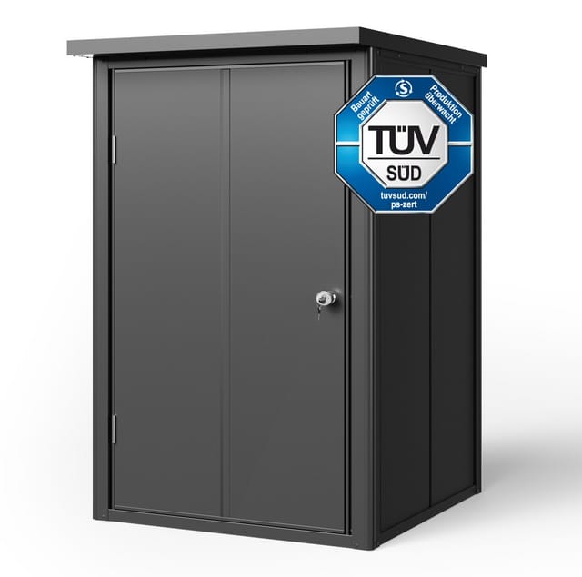 GFP Primeyard Geräteschrank FRANZ aus Metall Gartenschrank inkl. Boden, anthrazit 156x84x181 cm