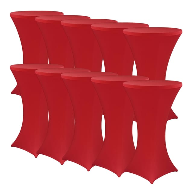 NYVI Stehtischhusse NYVIGala - Elastische Stretchhusse für Stehtische & Bistrotische Farbe:Rot;Größe:Ø 80-85 cm - 10er Set