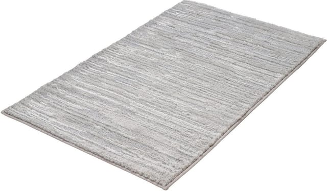 Kleine Wolke Badematte Glow, Badvorleger, Badezimmer Teppich, Höhe 14 mm, rutschhemmend beschichtet, fußbodenheizungsgeeignet, Polyester, rechteckig, Badteppich, Uni Farben, Streifen Struktur, Hoch-Tief Effekt