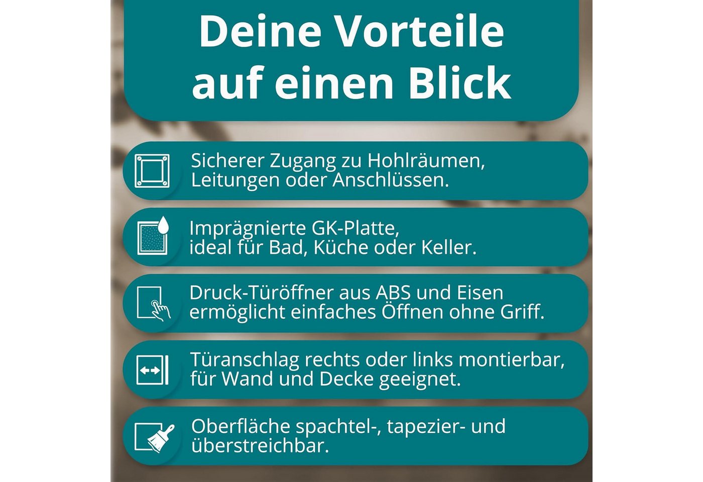 Easy Act GmbH Revisionsklappe Revisionsklappe Rahmen aus Alu Revisionstür Wartungs-Klappe Gipskarton