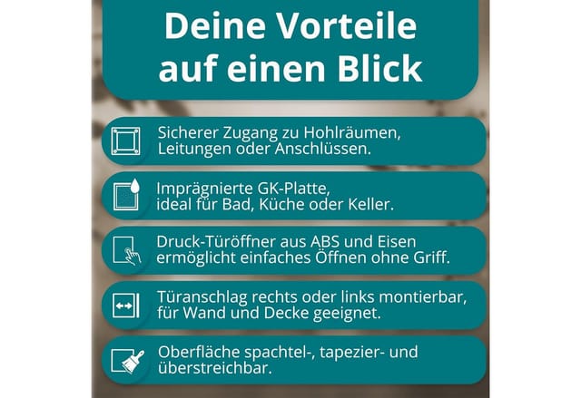 Easy Act GmbH Revisionsklappe Revisionsklappe Rahmen aus Alu Revisionstür Wartungs-Klappe Gipskarton