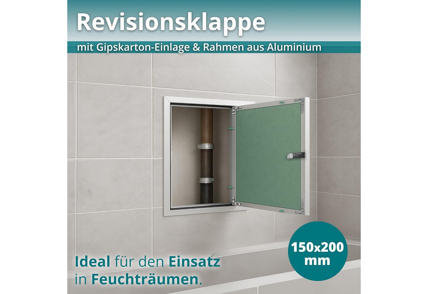Easy Act GmbH Revisionsklappe Revisionsklappe Rahmen aus Alu Revisionstür Wartungs-Klappe Gipskarton Bild 2