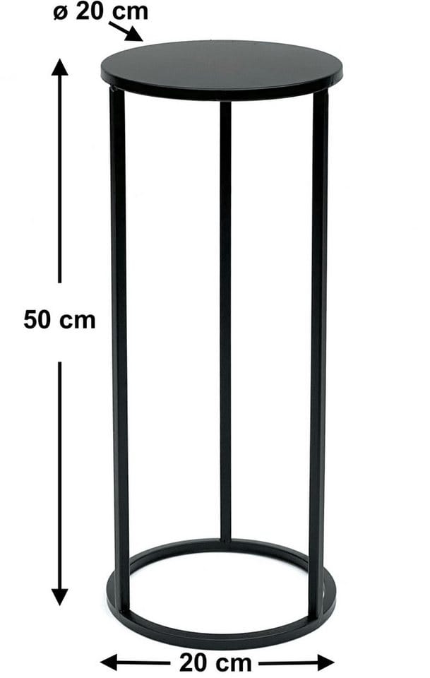 DanDiBo Blumenhocker Metall Schwarz Rund 70-50 cm Blumenhocker Beistelltisch