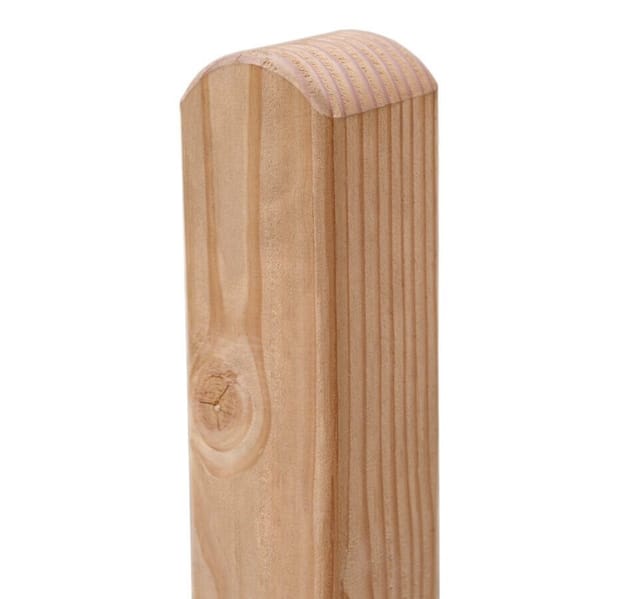 Gartenpirat Zaunpfosten aus Lärchenholz 9x9 cm Kopf gerundet Zaunpfahl Zaun Lärche