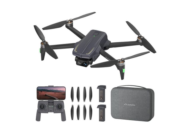 AMETA mit Kamera 4K und GPS, 50 Min Flugzeit, Follow-Me, Bürstenloser Motor Drohne (4K Ultra HD, Spar-Set, Perfekt für Anfänger Kinder, Auto Return, Gestensteuerung, 5G-WiFi FPV, One-Key-Start & Landung)