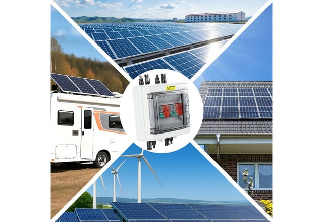 Clanmacy Verteilerbox Solar Anschlusskasten Überspannungsschutz PV DC 2-Strings Photovoltaik