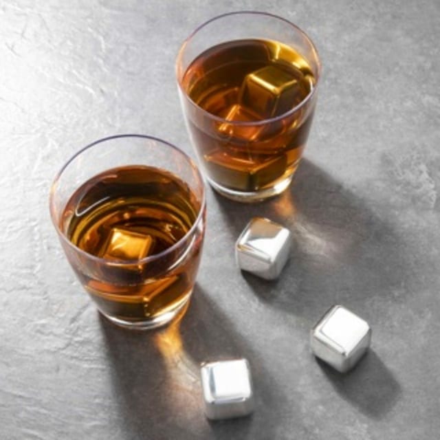 Haushalt International Eiswürfel-Steine Edelstahl- Eiswürfel-Set, 7-tlg. 2,7 x 2,7 x 2,7cm