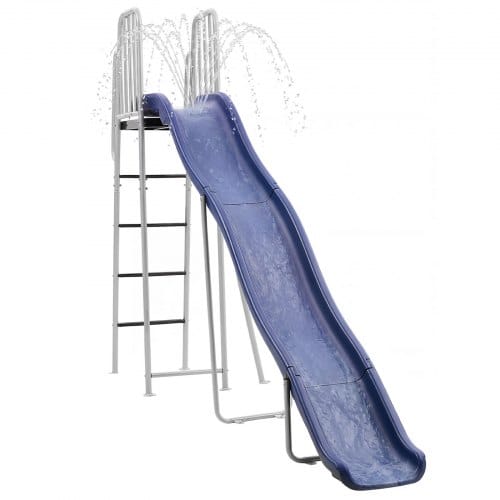 VEVOR Wasserrutsche Freistehend 305 cm Gartenrutsche für Kinder, Poolrutsche mit Integriertem, Verstellbarem Sprinkler und Kletterleiter, Kinderrutsche aus Metall und Kunststoff, 54,4 kg Belastbar