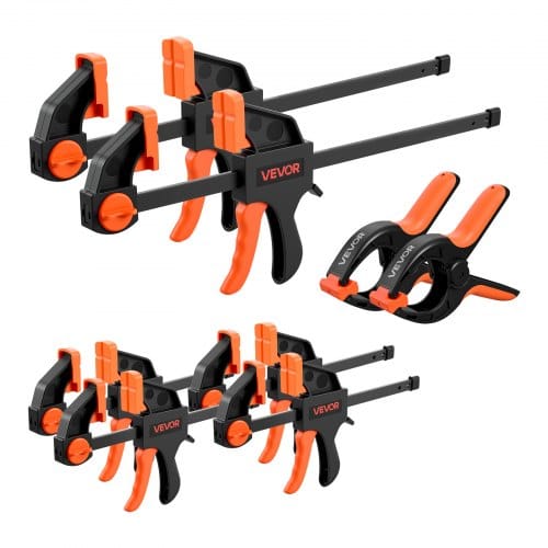 VEVOR Einhandzwinge, 8er-Pack, 15,24 & 30,48 cm Öffnung, mit Federzwingen, Schnellspannzwinge, 70 kg Klemmkraft, Schraubzwinge, Selbstverriegelndes Design, Klemmzwinge für Holz- & Metallbearbeitung